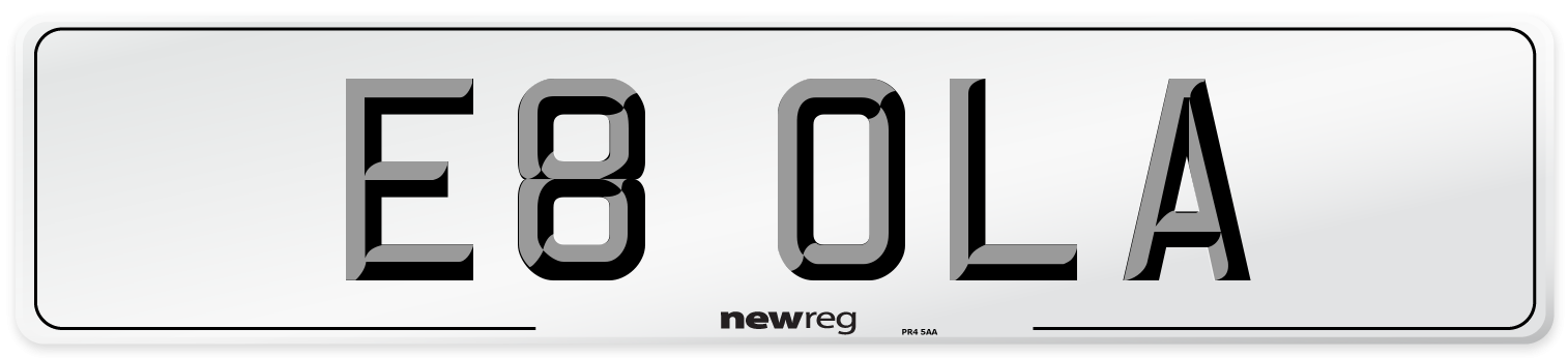 E8 OLA Number Plate from New Reg